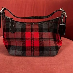 Vintage red plaid Coach purse